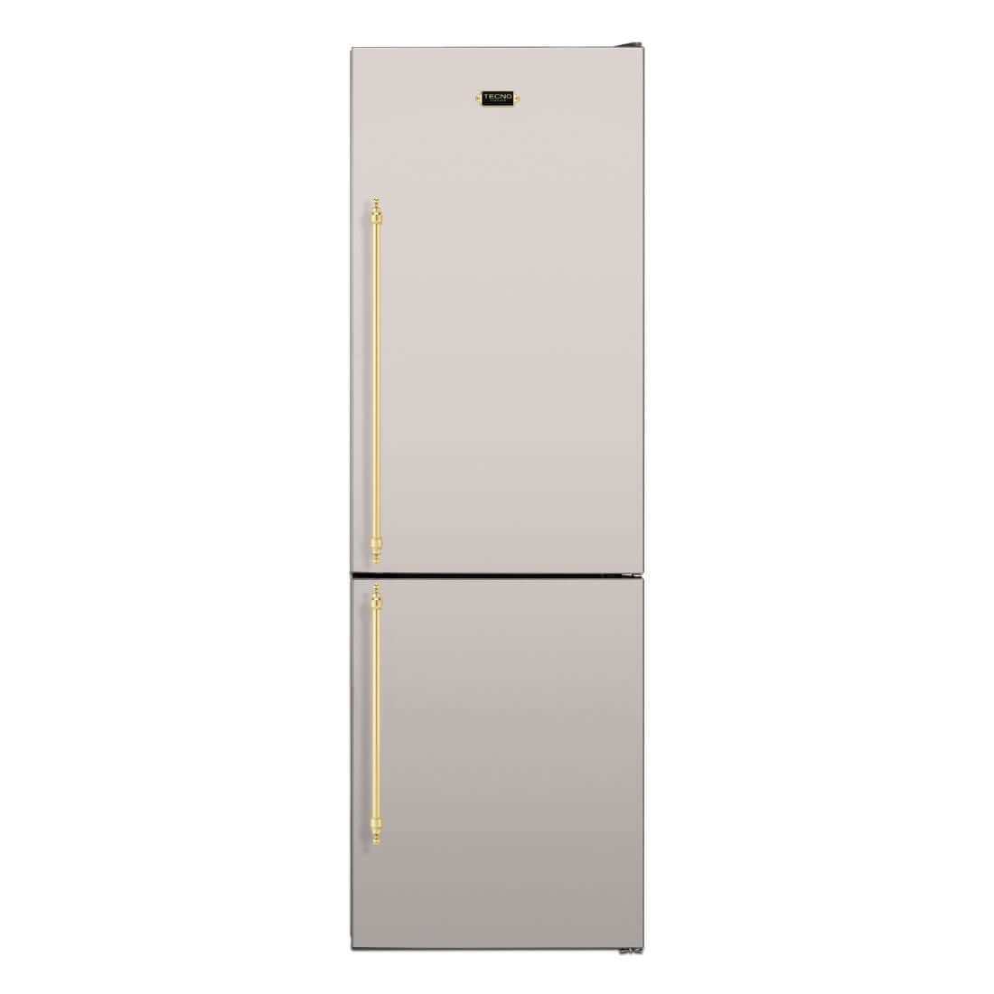 Refrigerador Tecno Vintage Bottom Freezer 324 Litros Inox 60cm com acabamento elegante e painel em toque.
